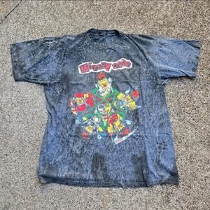 Vtg 90s CRYSTAL RAIN Motley Crue Cartoon Graphic Band Acid Wash T Shirt XL USA